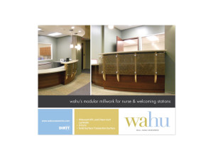 Email blast graphic featuring wahu's modular millwork and welcoming stations